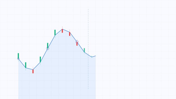 Animovaný čárový graf zobrazující trendy finančního trhu