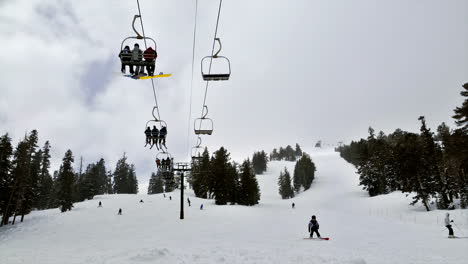 time lapse of a chair lift at a ski resort