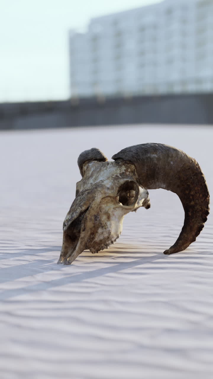 사막에 있는 양의 두개골