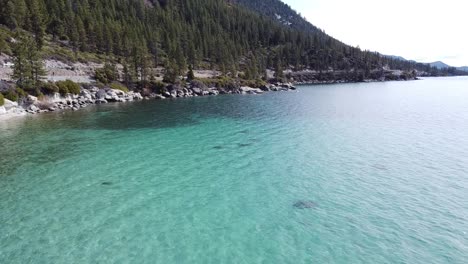 Aerial-Of-Hidden-Beach-Lake-Tahoe