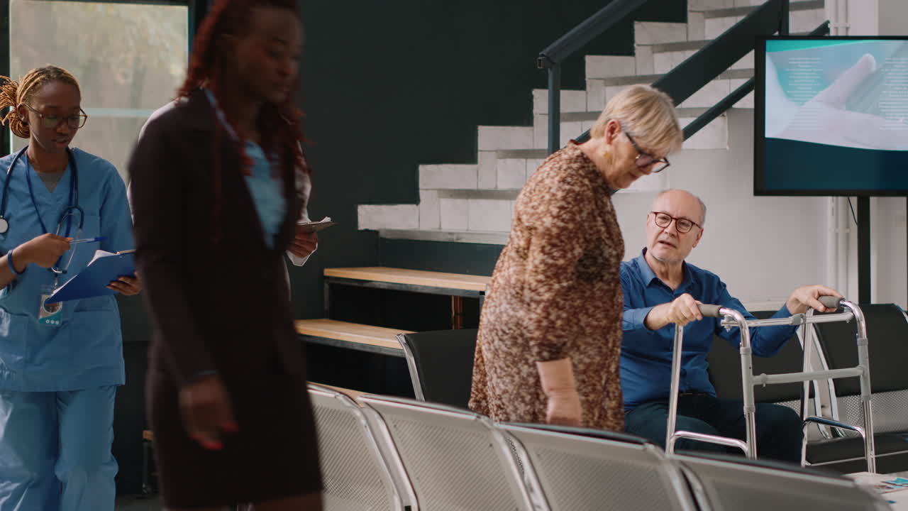 People waiting in a medical waiting room