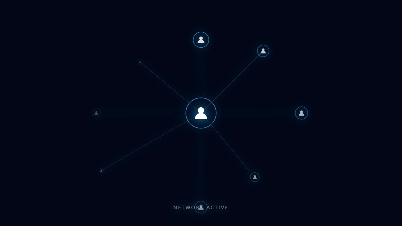 Grafik af digital netværksforbindelse med centralt brugerikon