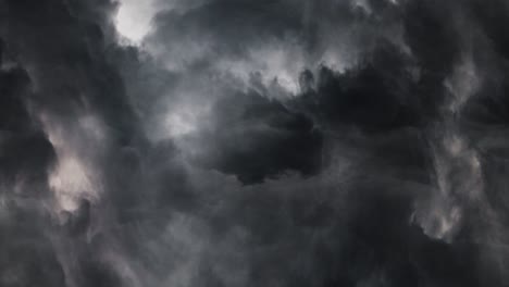 view thunderstorm with lightning bolt strikes and storm clouds 4k