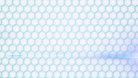 animation of network of interconnected glowing blue hexagons