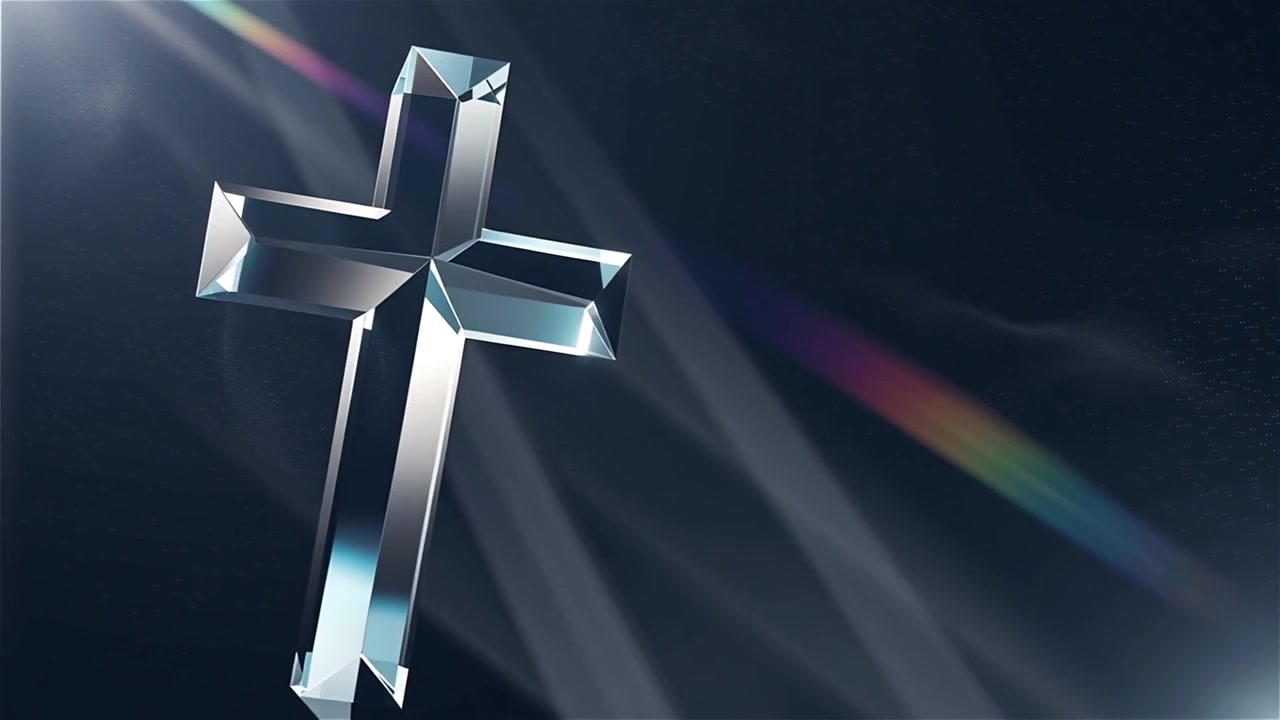 Croce Cristiana Luce Celestiale Sfondo per il Culto.