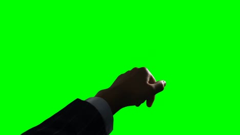 Person-making-hand-gesture-against-green-screen-background