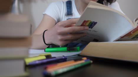 girl looking at novel