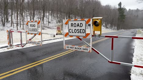 blue ridge parkway cerrado debido al clima de invierno cerca de boone y blowing rock nc