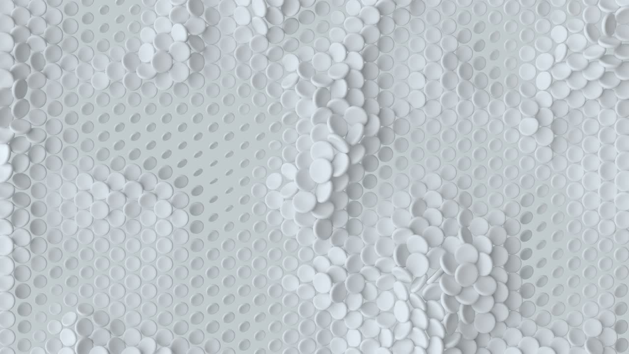 patrón de círculos blancos bucle sin costuras animación de renderizado 3d