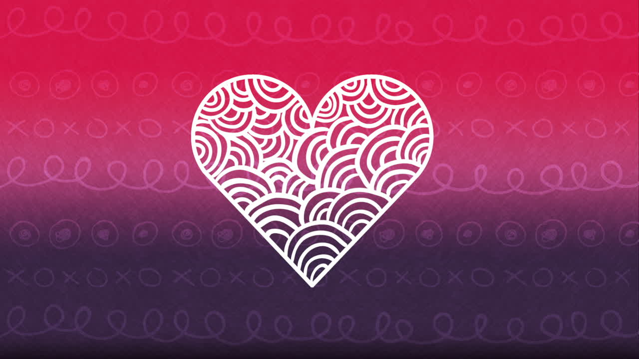 valentines card with heart love animation