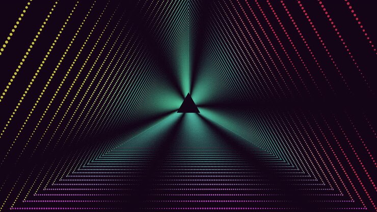 Triangular staircase with illuminating light 3d rendering for architectural visualization or product design