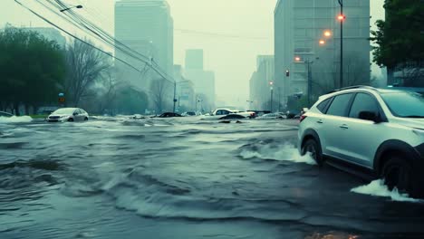 flooded city street during a storm