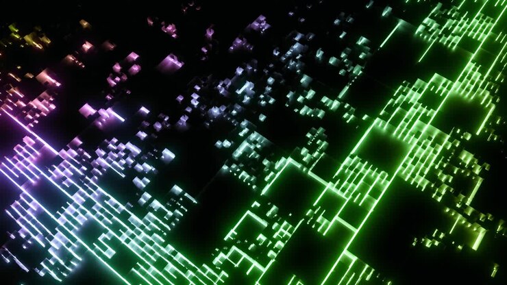 Abstract Neon Geometric 3D Background