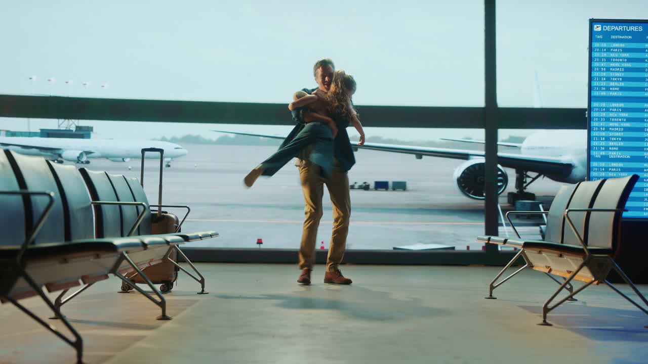 Father and Daughter Reunion at the Airport