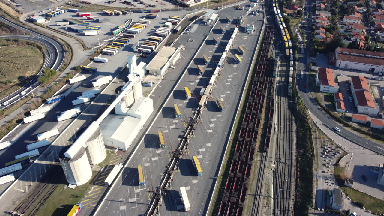 Aerial View of Freight Terminal and Rail Yard
