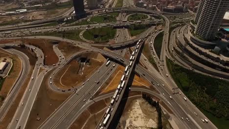 Tráfico-De-Intersección-Timelapse-De-Drone-Aéreo