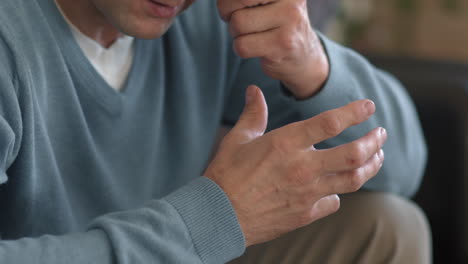 Close Up of Crying Man in Therapy Session
