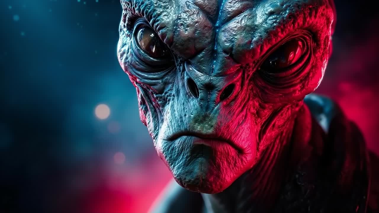 un primer plano de una persona con una luz roja en su cara