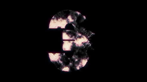 animación del símbolo holográfico de la moneda euro girando sobre un fondo negro