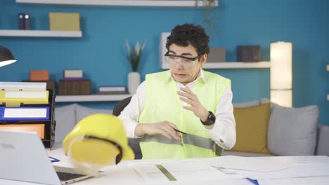 funny and clumsy boy dreams of engineering.