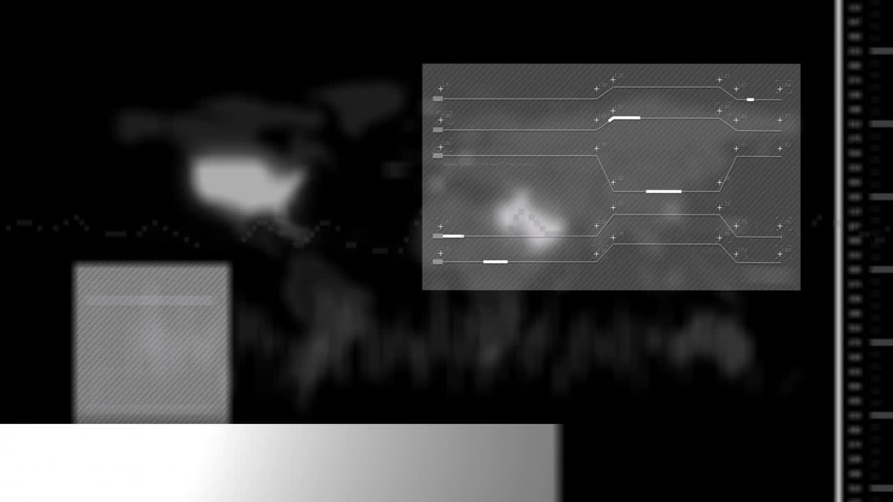 World map and data charts over news broadcast animation