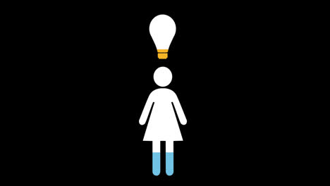 Female-and-light-bulb-shapes-filling-up-with-colours-4k