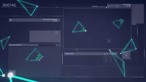 animation of digital computer interface screens scanning