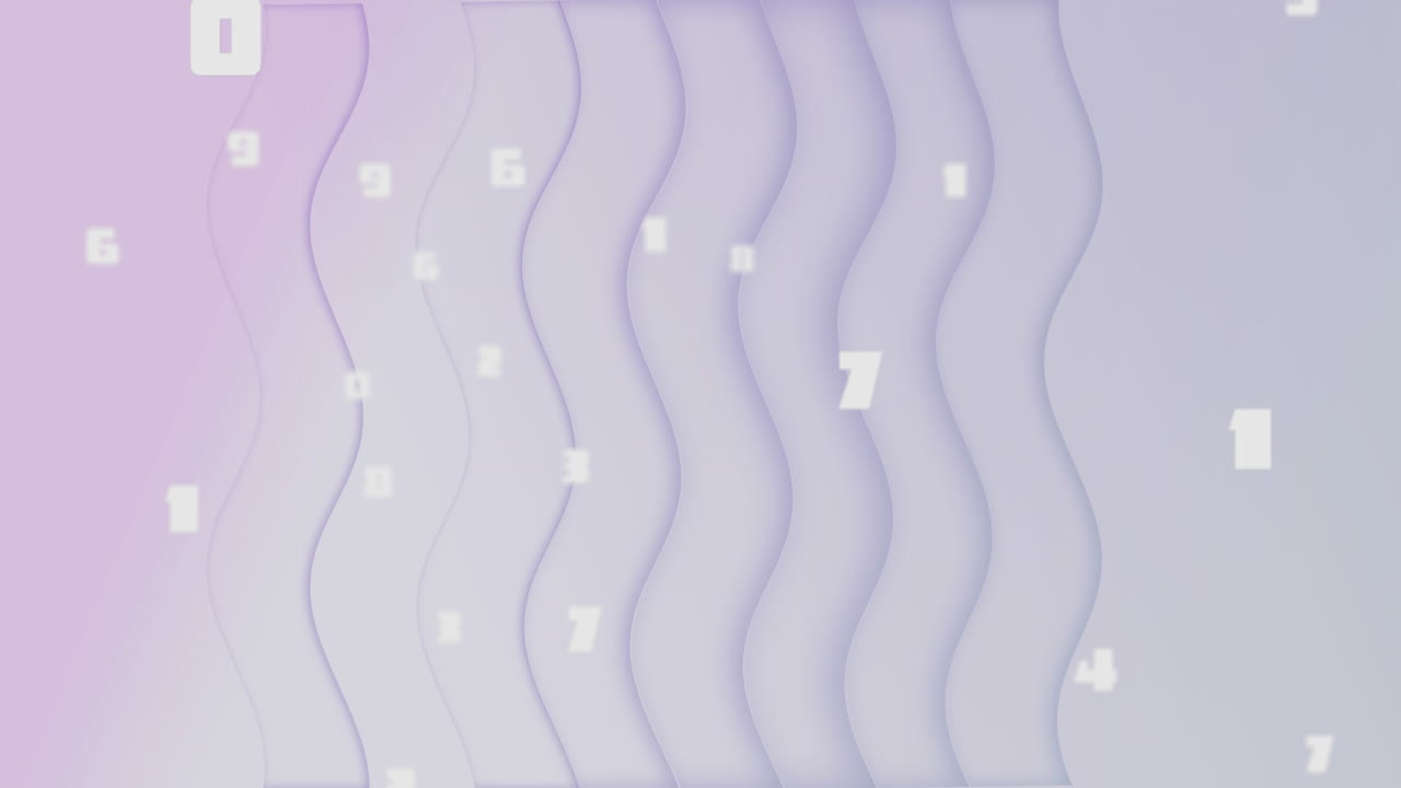 animación de números cambiantes sobre el patrón de onda contra un fondo abstracto.