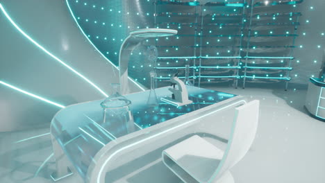 futuristic science laboratory: a sterile and modern research environment