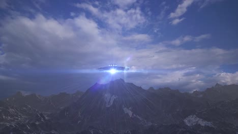 ufo over mountain range