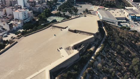 bright sunny aerial shot of the castle at