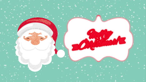 merry christmas animation with santa claus head