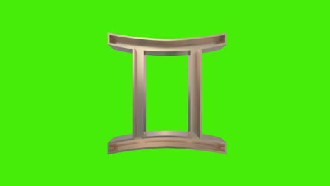 gemelos dorados (gemelos) signo astrológico del zodiaco sin problemas en bucle girando en una pantalla verde