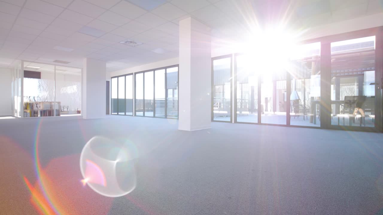 In the morning light, office premises gleam quietly, poised for bustling activity ahead
