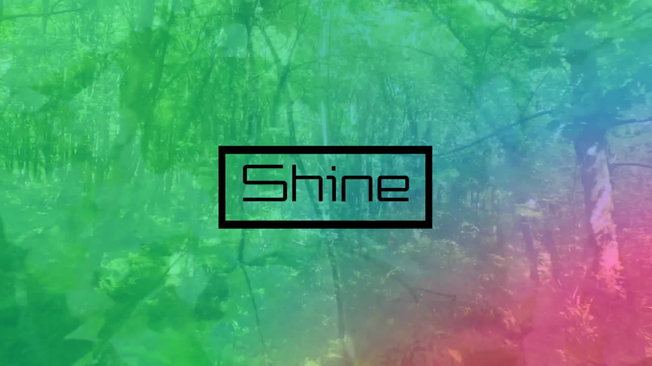 Animation of shine text over trees