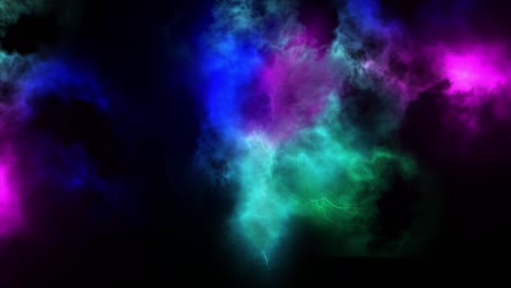 relámpagos coloridos, animación de tormenta de lluvia. flash aislado, perno de tormenta y concepto de energía eléctrica