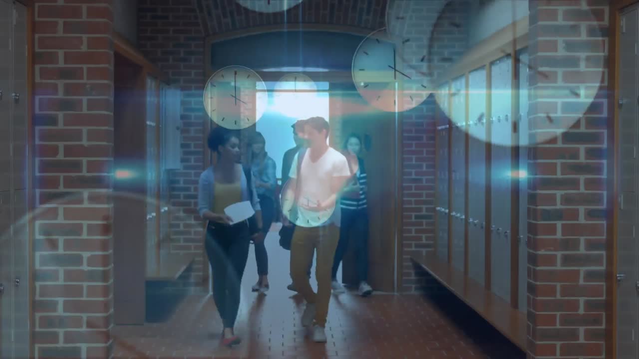 Students entering the school