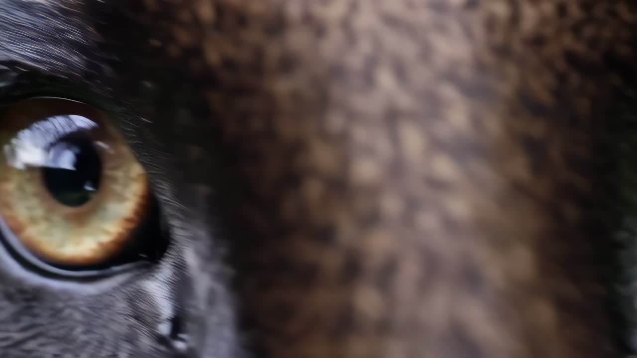 Close-up of an animal's eye in nature