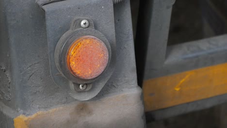 close-up of a truck trailer marker light