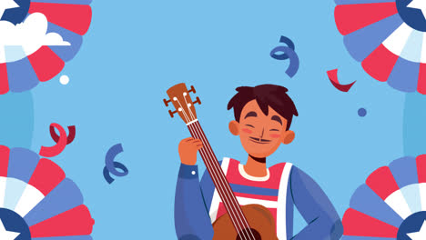 una animación de fiestas planas patrias chile de fondo