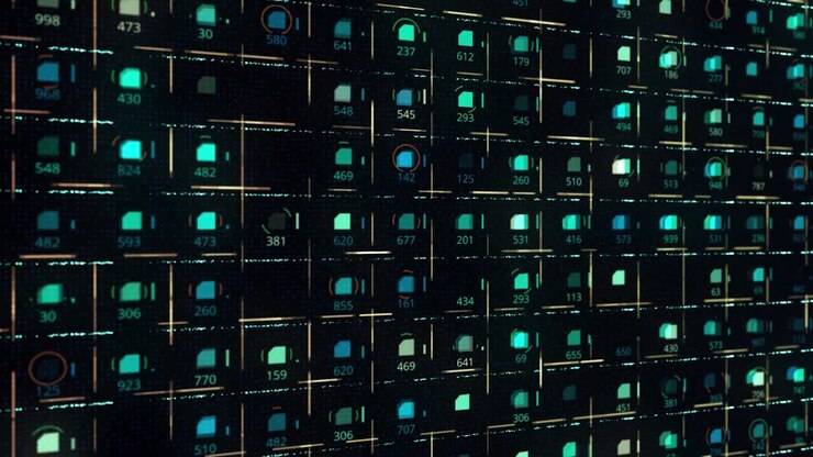 Abstract Digital Display with Data Grid