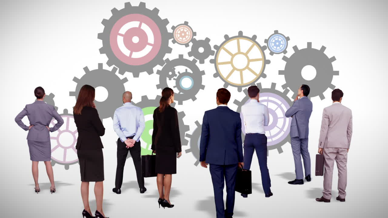 비즈니스 팀은 과 바를 지켜보고 있습니다.