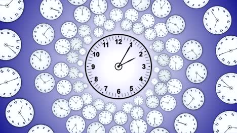 caída de relojes animación, concepto de tiempo, renderización, fondo, con canal alfa, bucle