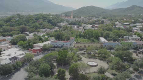 aerial shot of small residential outskirts in the santiago municipality, nuevo leon