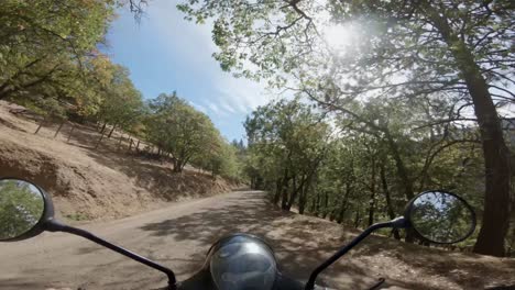 motorbike heading down country road