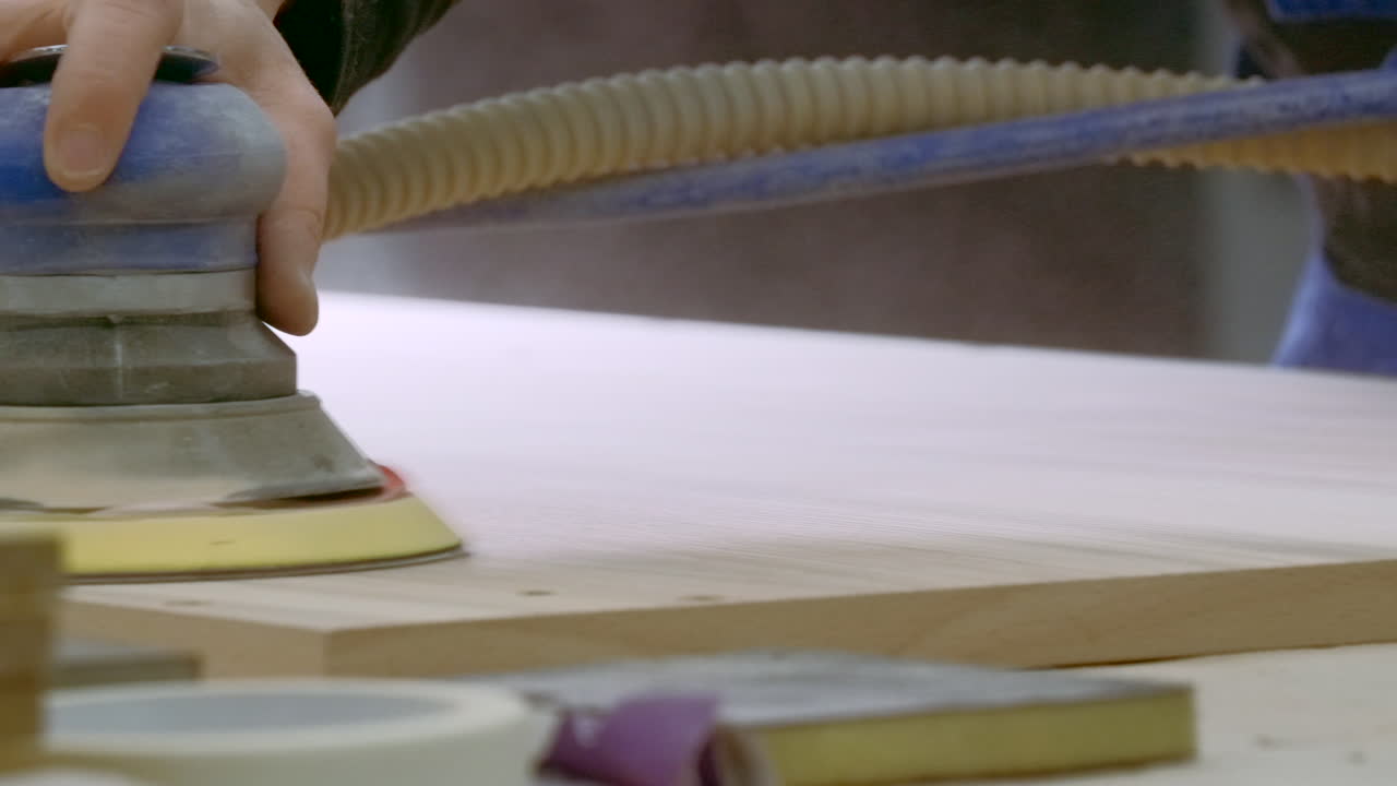 Sanding Wood with Power Sander