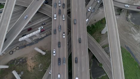 this video is about a birds eye view of rush hour traffic on major freeway in houston