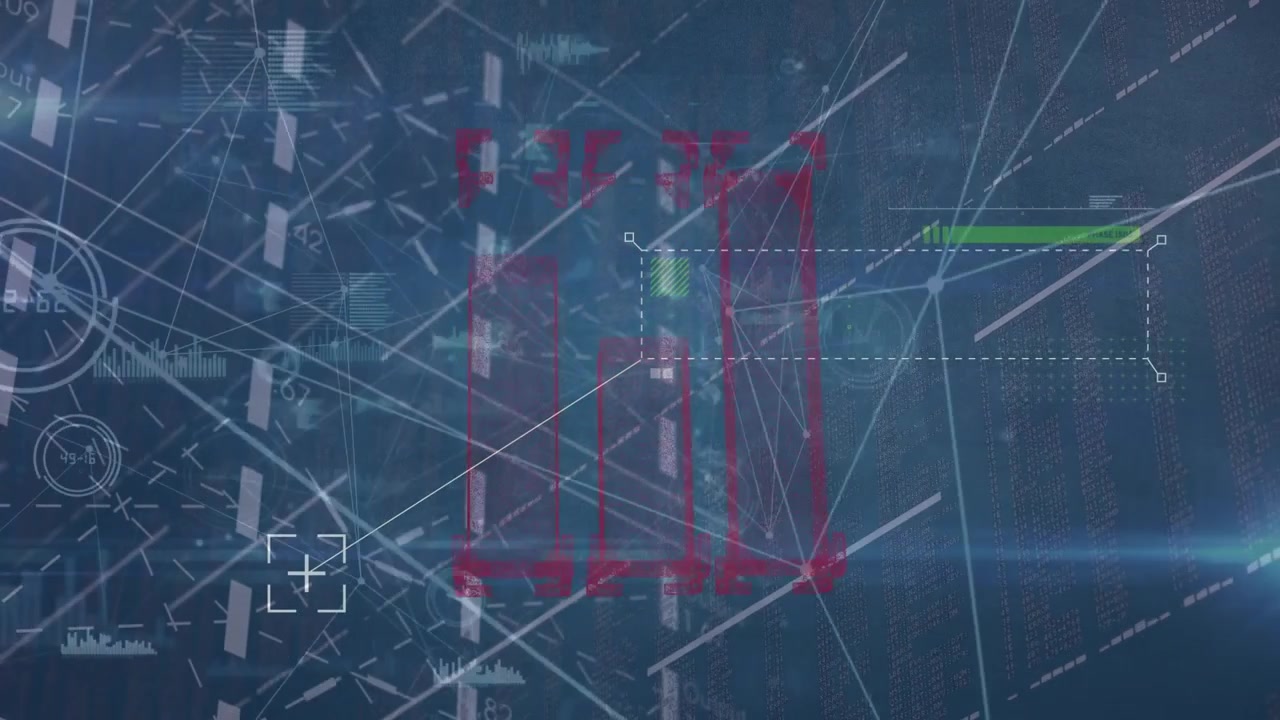 Animation af netværk af forbindelser med ikoner over bybillede