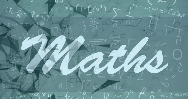 Animation of mathematical equations and shapes over maths text