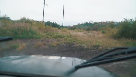 countryside road view on a cloudy day